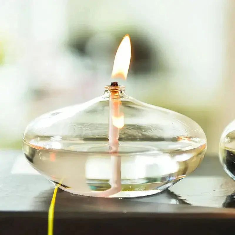 Transparente Glas-Öllampe als Kerzenständer Zorenza