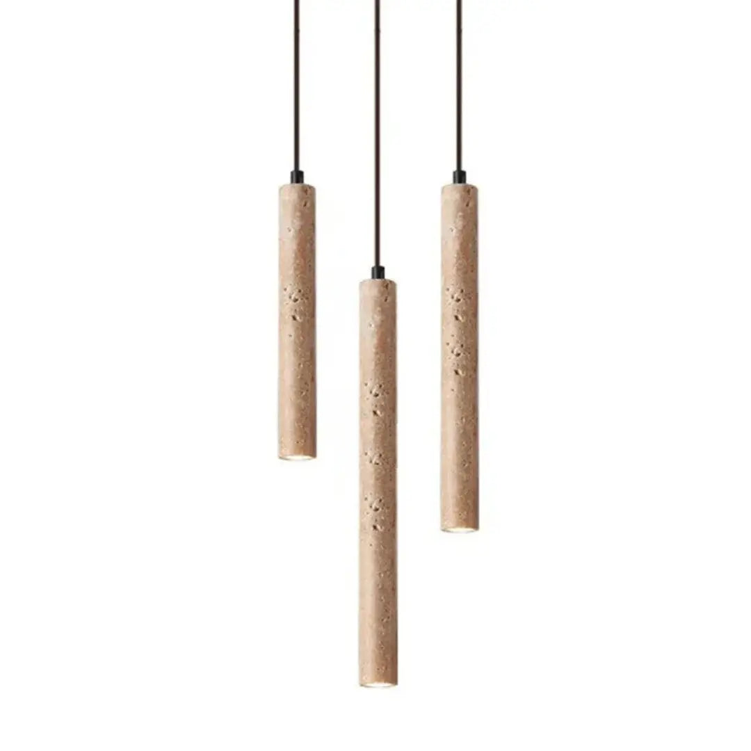 Travertin-LED-Pendelleuchte – Minimalistischer Wabi-Sabi-Stil, Warmweiß Zorenza