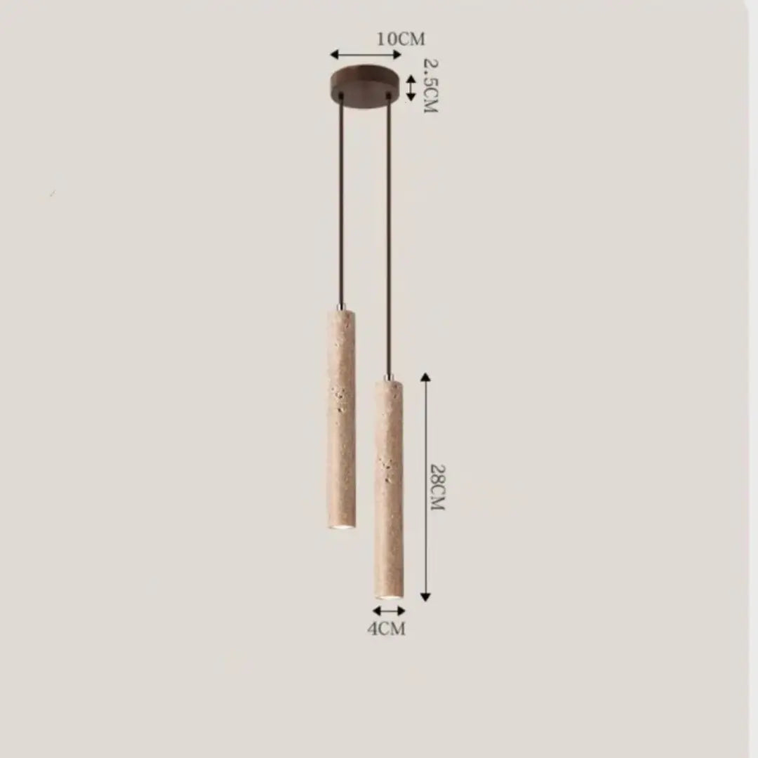 Travertin-LED-Pendelleuchte – Minimalistischer Wabi-Sabi-Stil, Warmweiß Zorenza