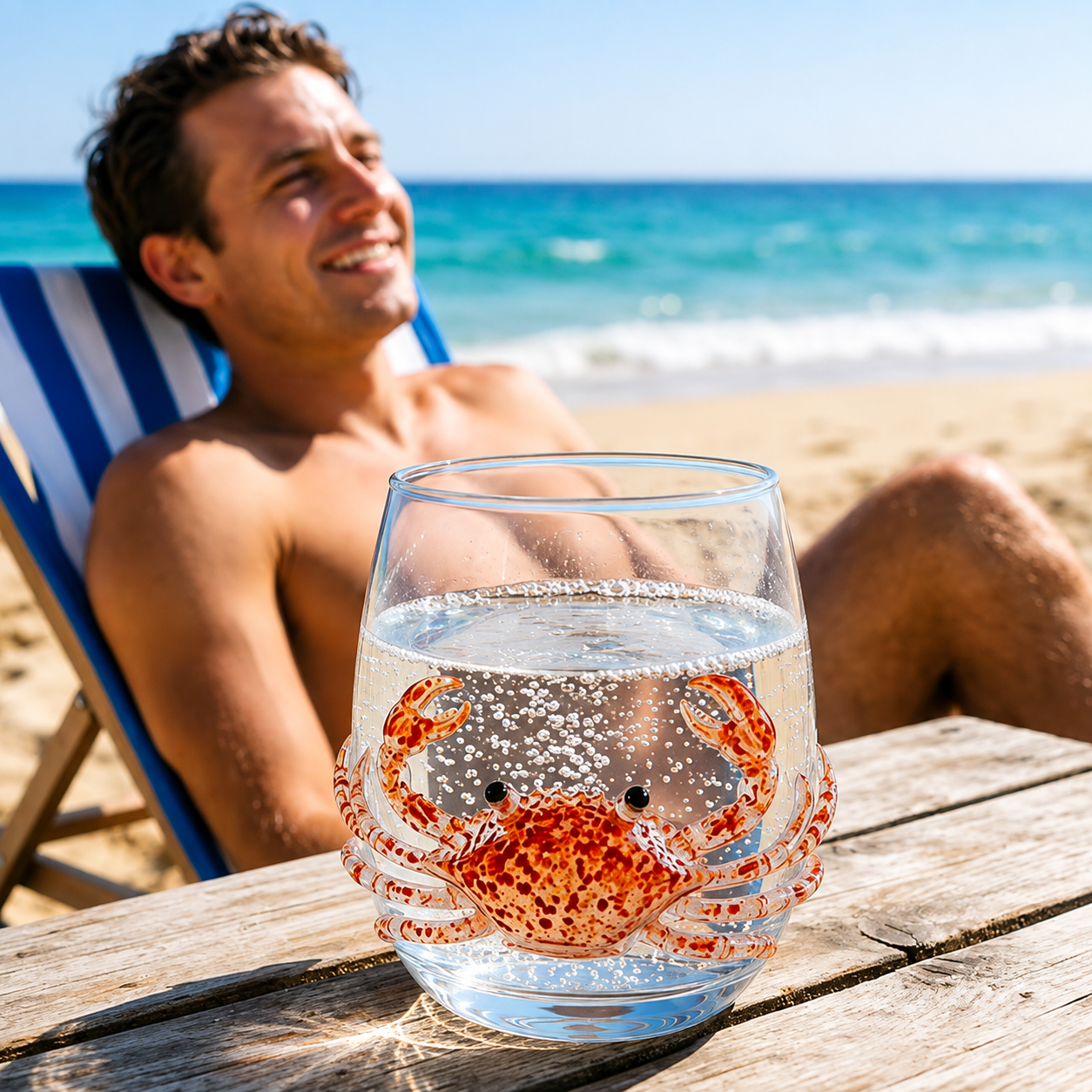 Trinkglas mit 3D-Meerestier-Motiv -    Zorenza