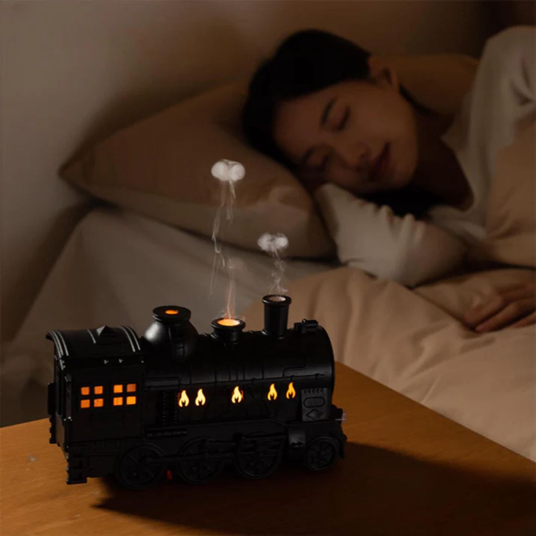 Luftbefeuchter Dampflok-Design mit LED und Aromafunktion -    Zorenza