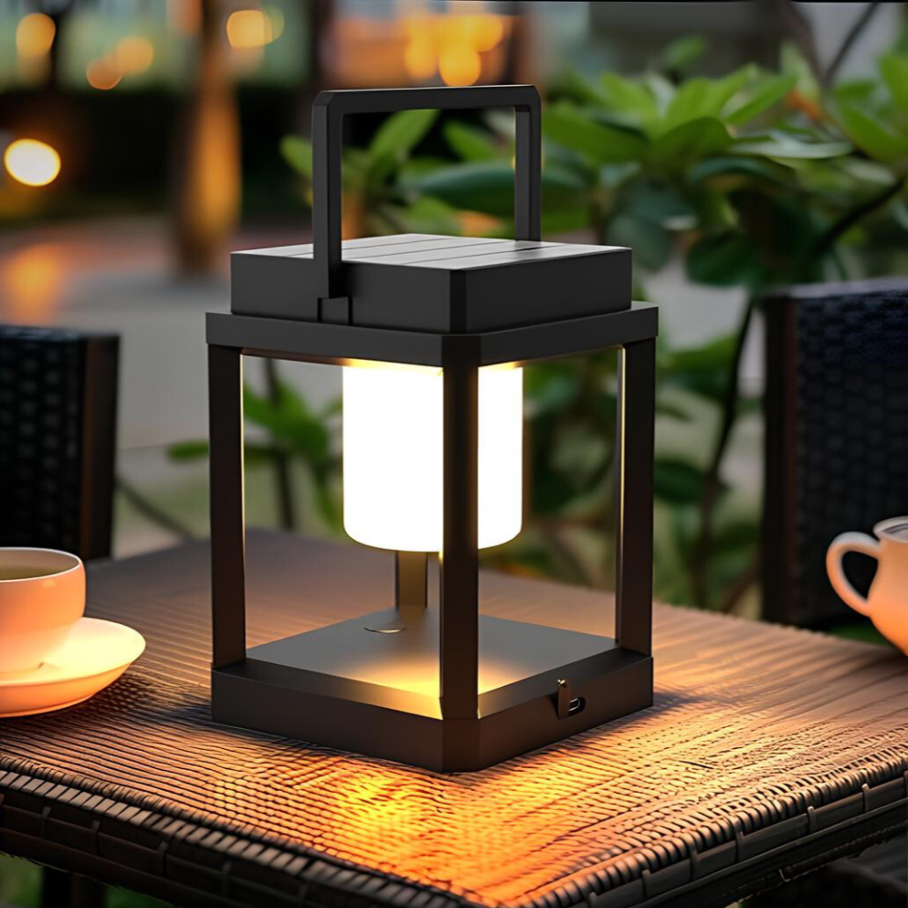 Solar-Gartenlaterne mit USB-Ladung – 10 Stunden Lichtdauer -    Zorenza