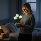 Tulpen-LED-Tischlampe im Keramiktopf – Warmes Dekorlicht Zorenza