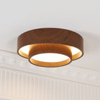 Holz-Deckenleuchte mit integrierter LED – Warmer Walnusston -    Zorenza
