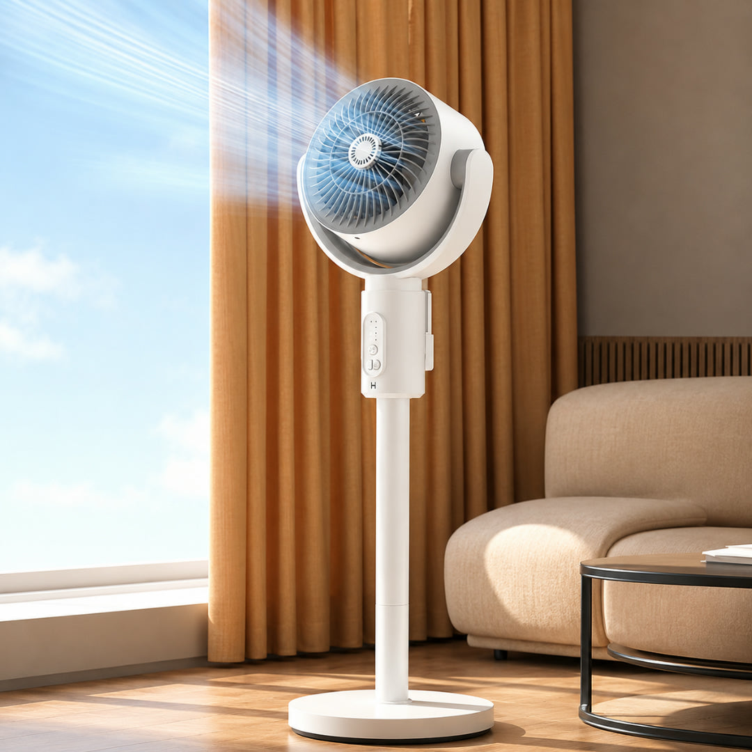 Standventilator Weiß – Leiser Betrieb mit 5 Geschwindigkeitsstufen -    Zorenza
