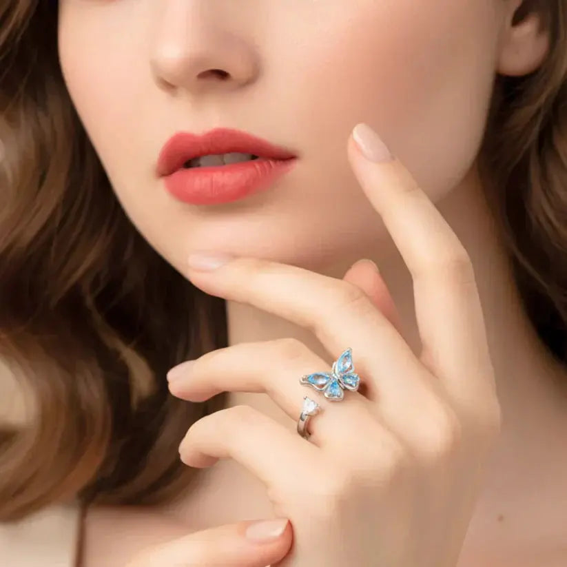 Verstellbarer Fidget-Ring – Drehband, polierter Edelstahl Zorenza