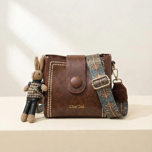Vintage Crossbody-Beuteltasche mit gewebtem Kunsthandwerk-Träger Zorenza