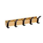 Wandgarderobe mit 5 Doppelhaken – Holz & Aluminium Zorenza