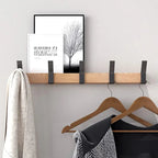Wandgarderobe mit 5 Doppelhaken – Holz und Metall Zorenza