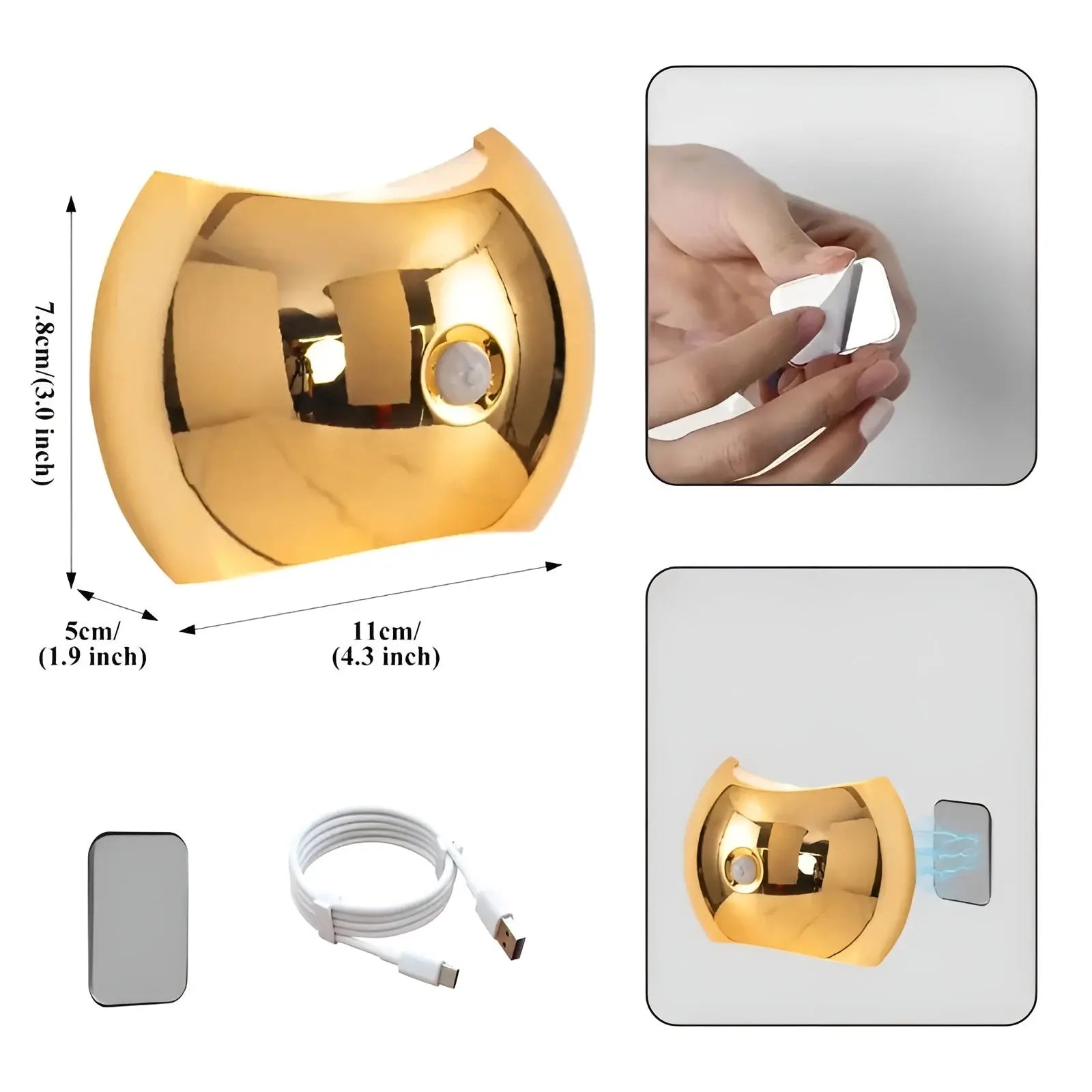 Wandleuchte mit Bewegungssensor – Kabellos, Magnetisch & Aufladbar Zorenza