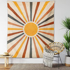 Wandteppich mit Sonnenmotiv im Boho-Stil Zorenza
