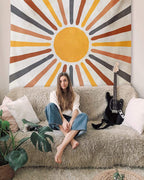 Wandteppich mit Sonnenmotiv im Boho-Stil Zorenza