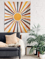 Wandteppich mit Sonnenmotiv im Boho-Stil Zorenza