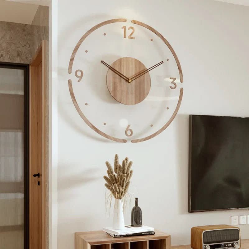 Wanduhr aus Holz mit lautlosem Quarzwerk – Ø 35 cm -    Zorenza