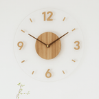 Wanduhr aus Holz mit lautlosem Quarzwerk – Ø 35 cm -    Zorenza