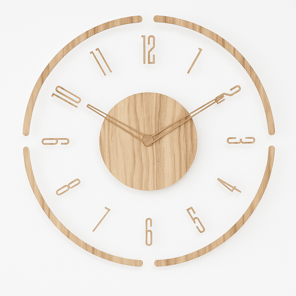 Wanduhr aus Holz mit lautlosem Quarzwerk – Ø 35 cm -    Zorenza