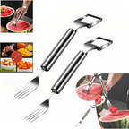 Wassermelonengabel Edelstahl 2-in-1 Schneider und Gabel -    Zorenza