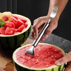 Wassermelonengabel Edelstahl 2-in-1 Schneider und Gabel -    Zorenza