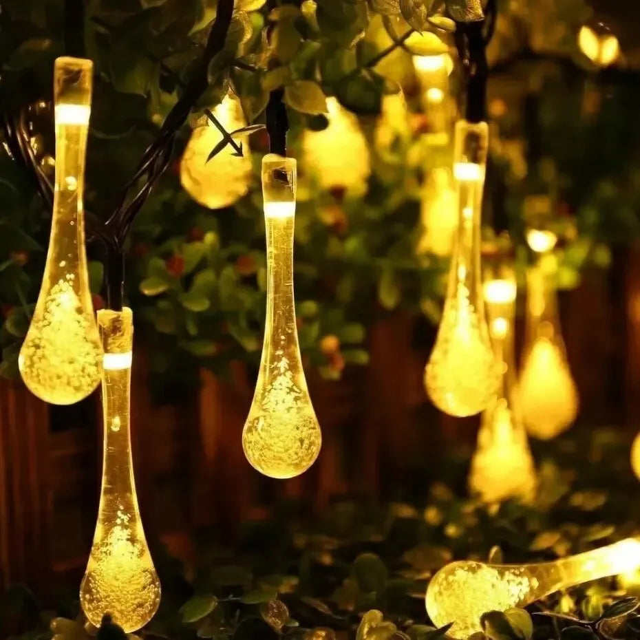 Solar-Tautropfen-Lichterkette wasserdicht für Garten -    Zorenza
