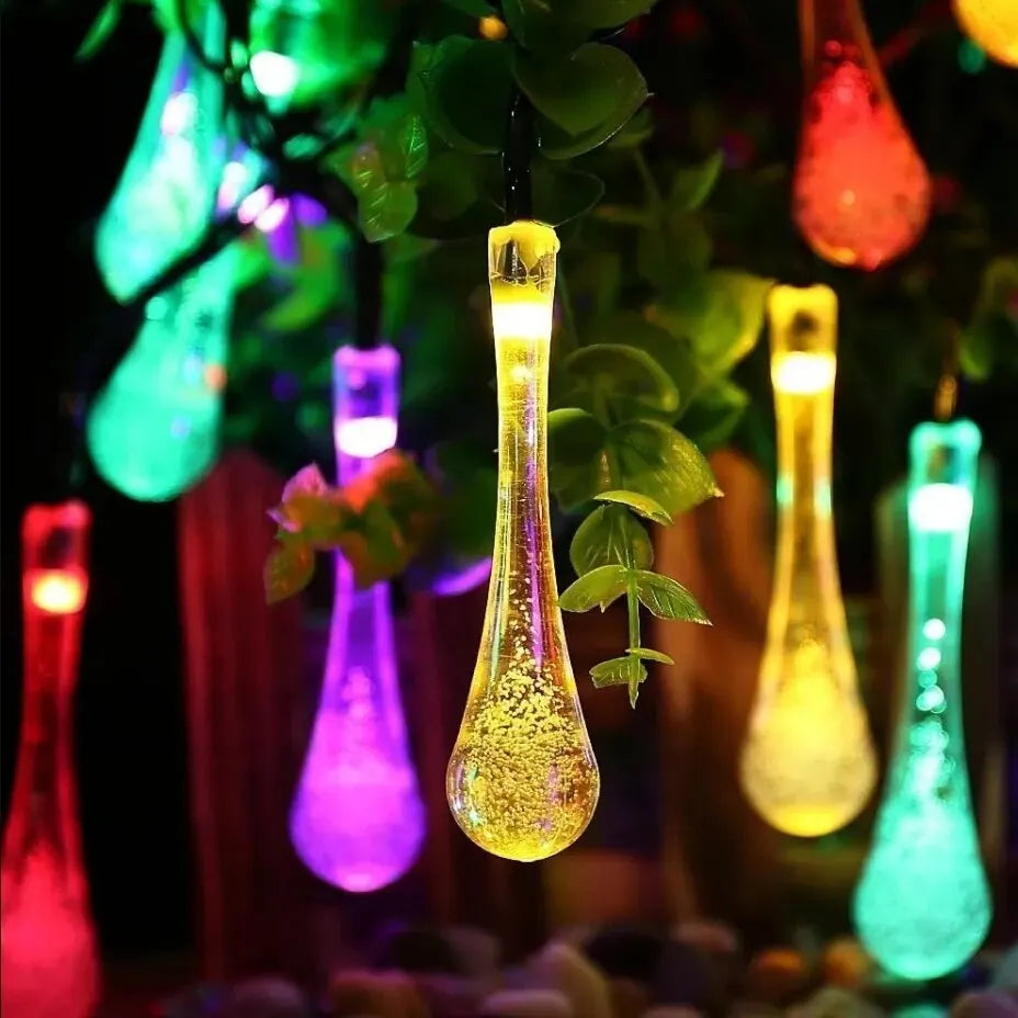 Solar-Tautropfen-Lichterkette wasserdicht für Garten -    Zorenza