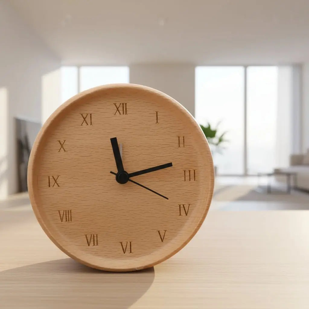 Wecker aus Buchenholz – Leises Uhrwerk, Minimales Design Zorenza