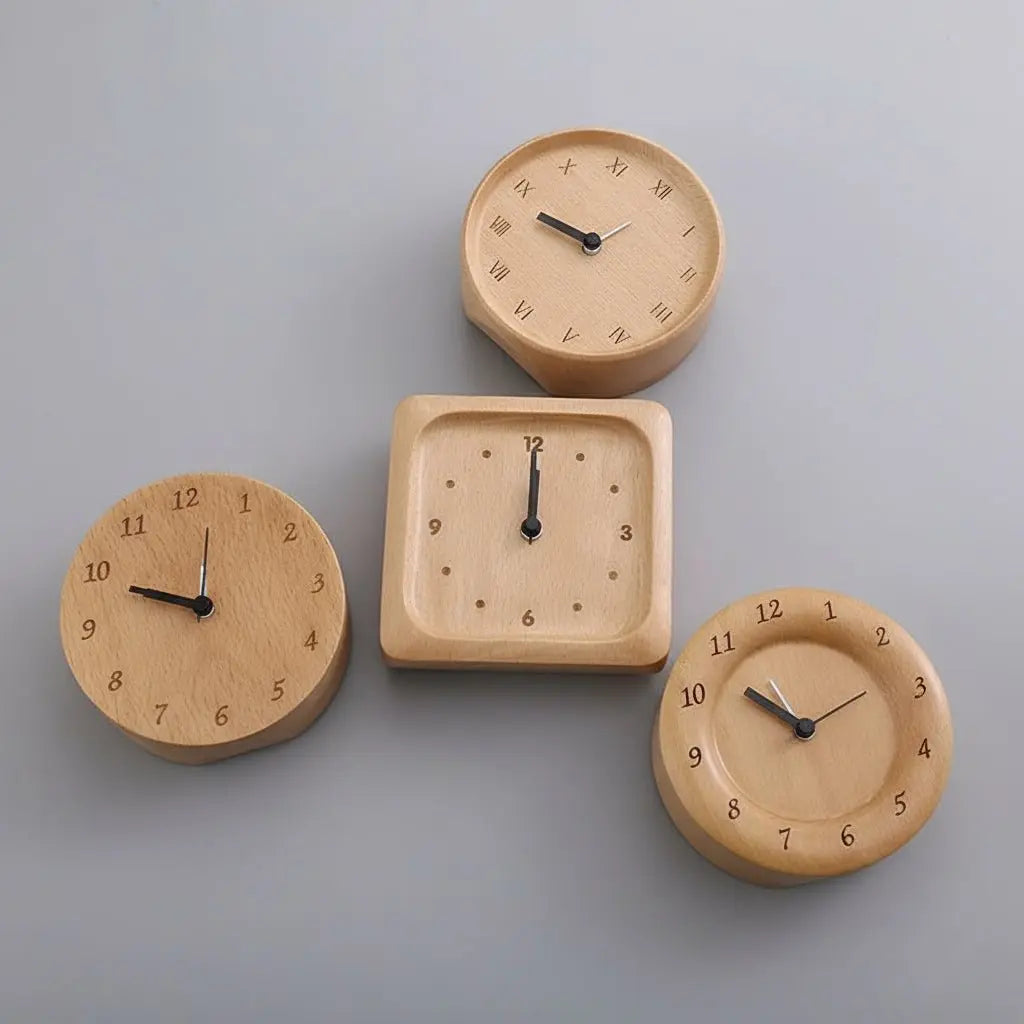 Wecker aus Buchenholz – Leises Uhrwerk, Minimales Design Zorenza