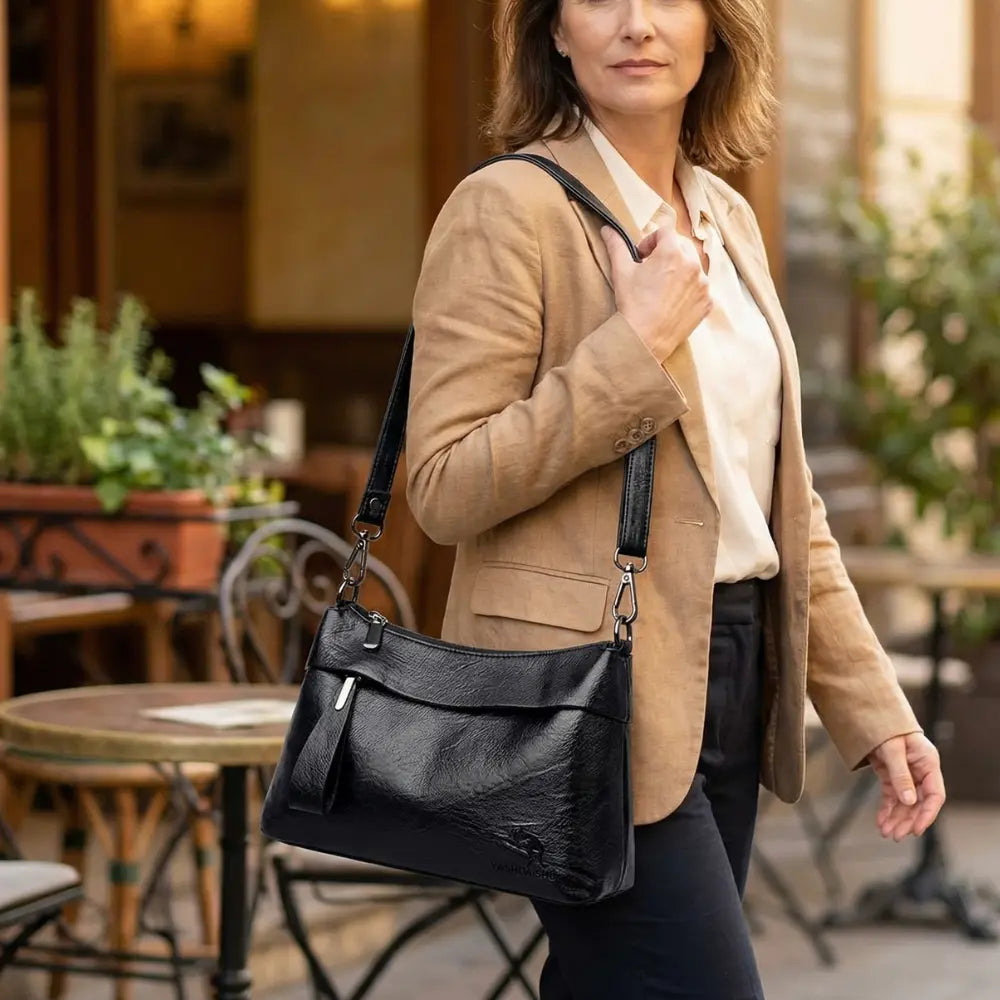 Weiche Kunstleder-Crossbody-Bag – 3 Fächer Zorenza