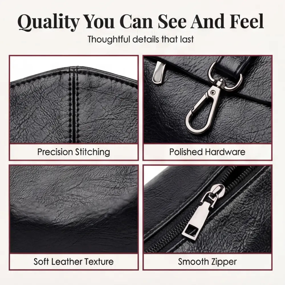 Weiche Kunstleder-Crossbody-Bag – 3 Fächer Zorenza