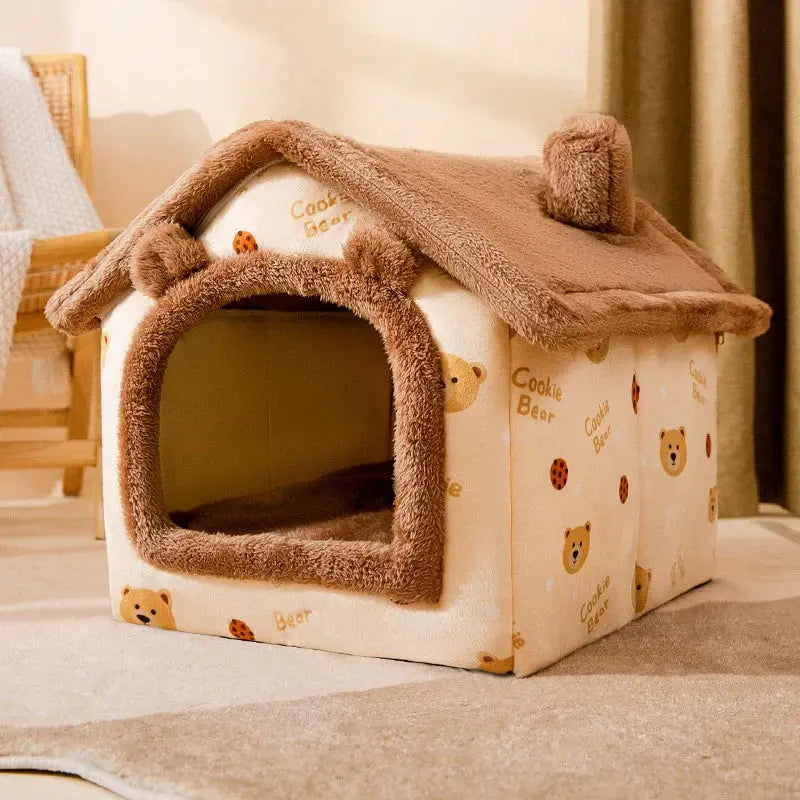Weiches Tierhaus-Bett – Gemütliches Schlafhäuschen für Katzen & Kleinhunde Zorenza