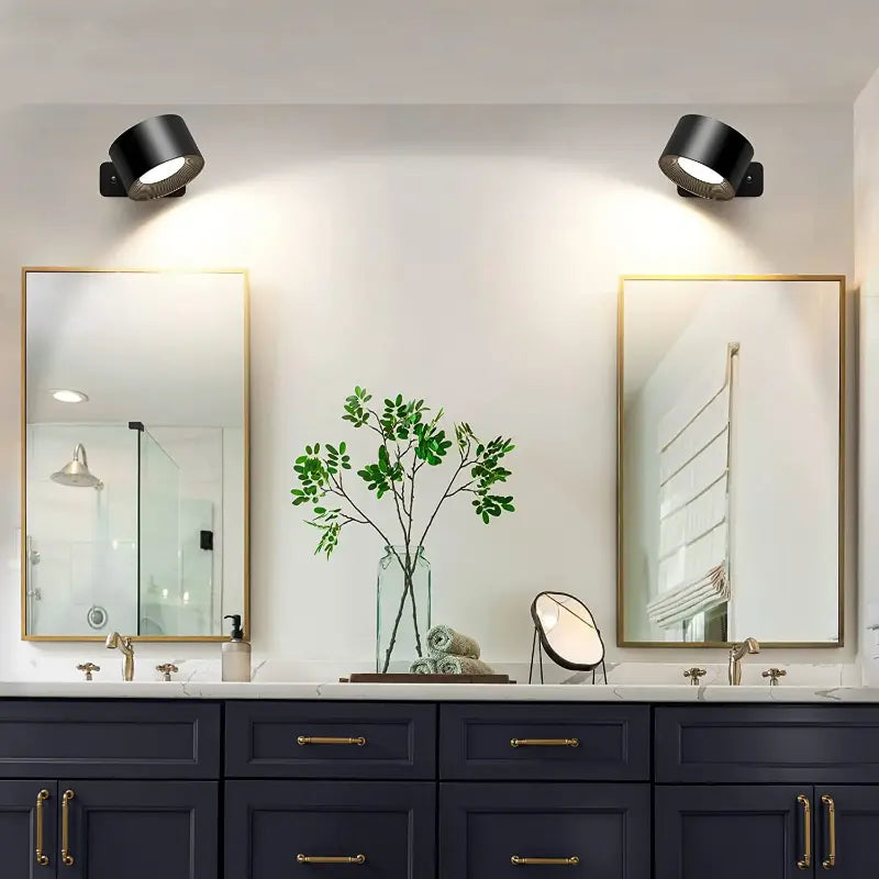 Wiederaufladbare LED-Wandleuchte mit 360°-Schwenkkopf – Touch-Bedienung, Keine Verkabelung Zorenza