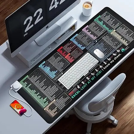 XL Shortcut Mousepad – Erweiterte rutschfeste Schreibtischunterlage mit Schnellzugriff Zorenza