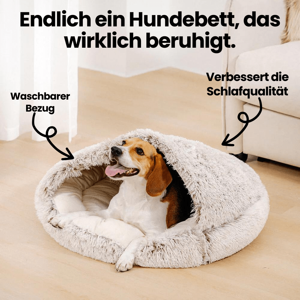 Haustierhöhle mit Kapuze – Gemütlicher Rückzugsort für Hunde und Katzen Zorenza