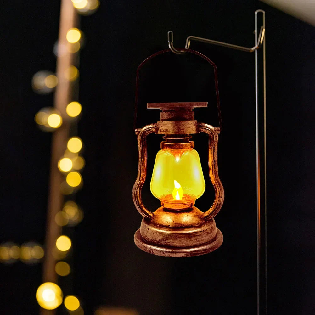 Solar-Laterne im Vintage Stil mit flackerndem LED-Licht -    Zorenza