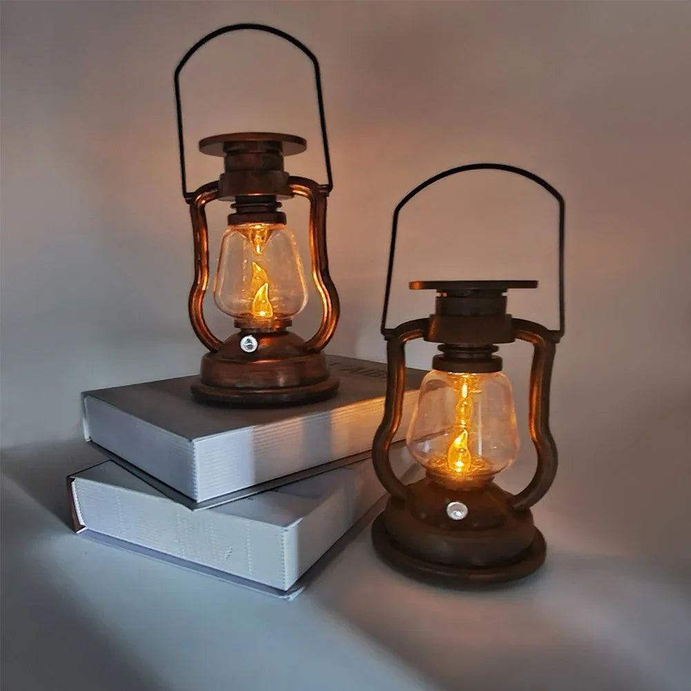 Solar-Laterne im Vintage Stil mit flackerndem LED-Licht -    Zorenza