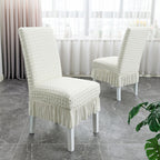 Stuhlhussen mit Rüschenvolant – Jacquard-Velours -    Zorenza
