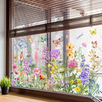 Fensteraufkleber mit Blumen- und Schmetterlingmotiven Zorenza