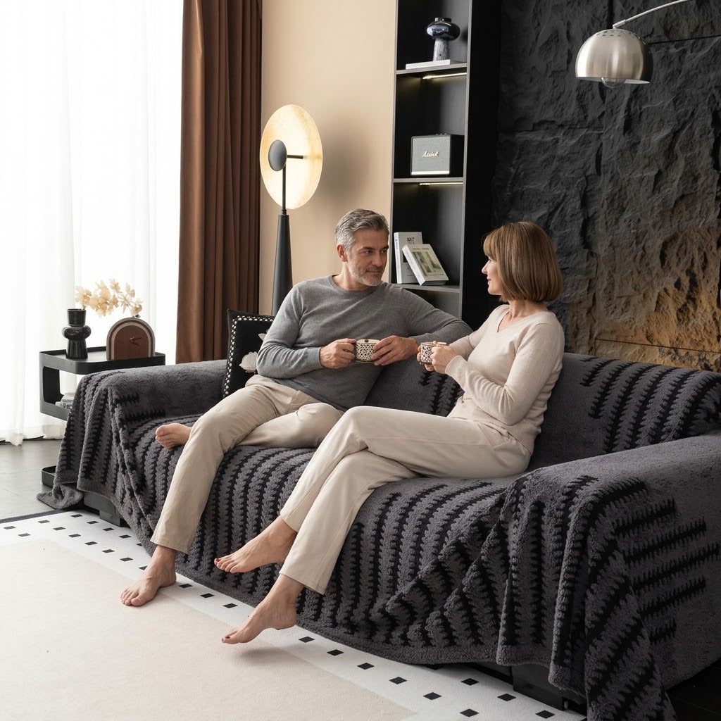 Sofaüberwurf Plüsch rutschfest -    Zorenza