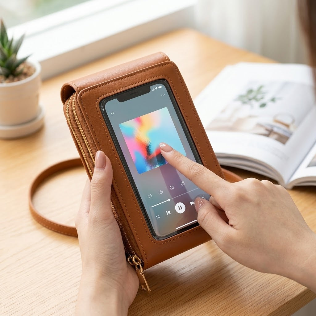 Handytasche zum Umhängen mit Touchscreen-Fach, PU-Leder, bis 6,7 Zoll -    Zorenza