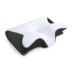 Ergonomisches Nackenstützkissen mit Memory-Foam – Weiß/Grau Zorenza