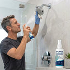 Kalkentferner-Spray für Duschkopf und Badezimmerarmaturen, 50 ml, mit Reinigungstuch -    Zorenza