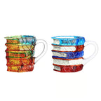 Handwerker-Glas-Trinkglas Handbemalter Bücherstapel – 191ml - Zorenza