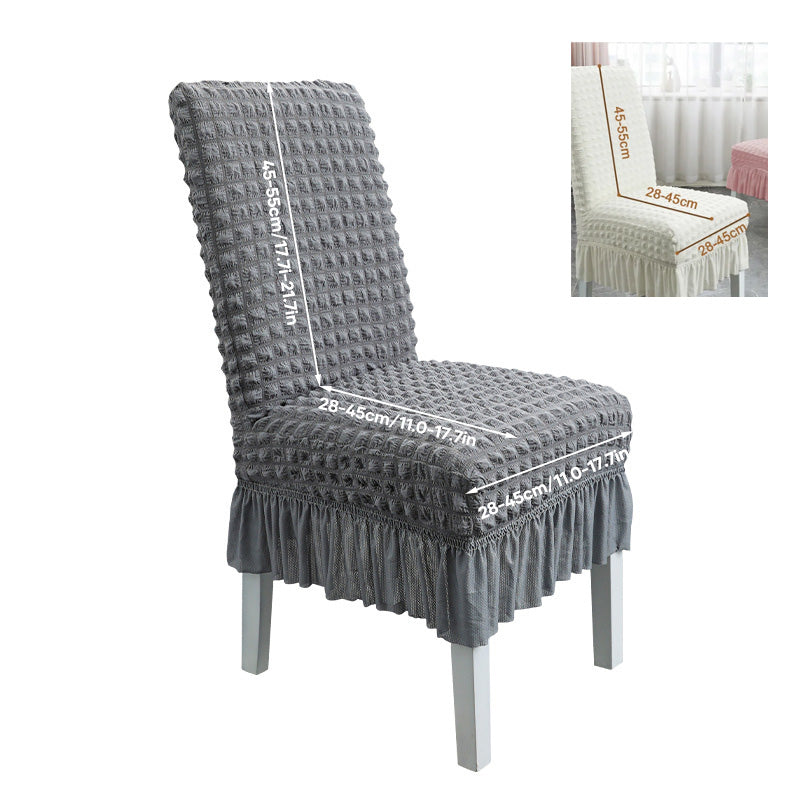 Stuhlhussen mit Rüschenvolant – Jacquard-Velours -    Zorenza