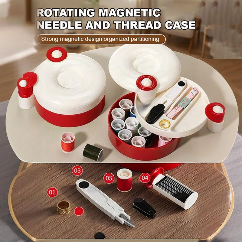 Nähset mit magnetischem Nadelhalter und 16 Garnfarben -    Zorenza