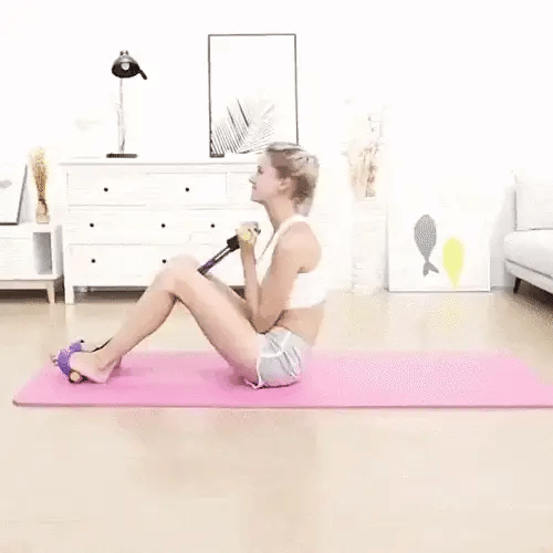 Fitnessband mit Fußstützen — Ganzkörper-Training für Zuhause, Lila & Rosa -    Zorenza