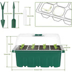 Anzuchtschalen-Set mit LED-Pflanzenlampe und Feuchtigkeitshaube – 4er-Set Zorenza
