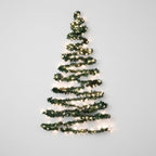 Wand-Weihnachtsbaum mit LED-Lichterkette, batteriebetrieben ohne Steckdose -    Zorenza