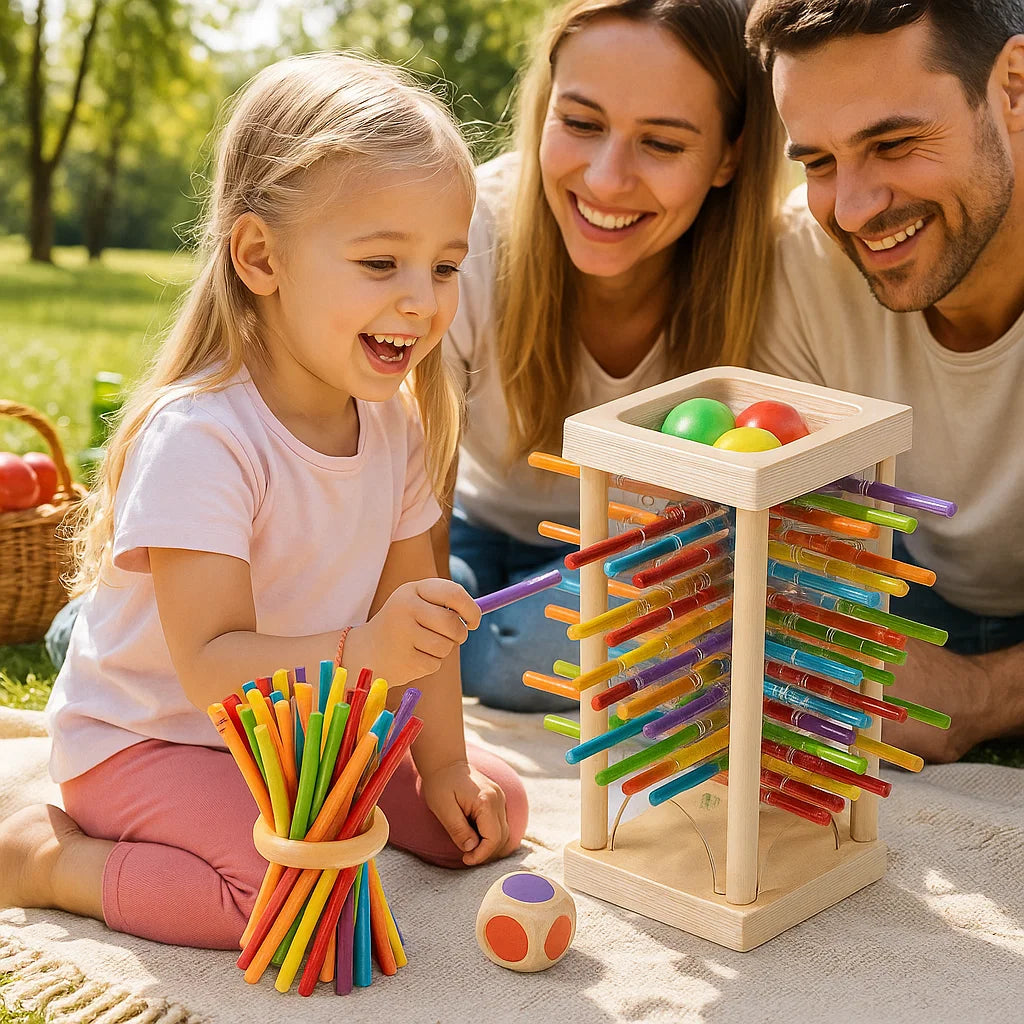 3-in-1 Holzstäbchen-Stapelspiel – Fähigkeitsentwicklung - Zorenza