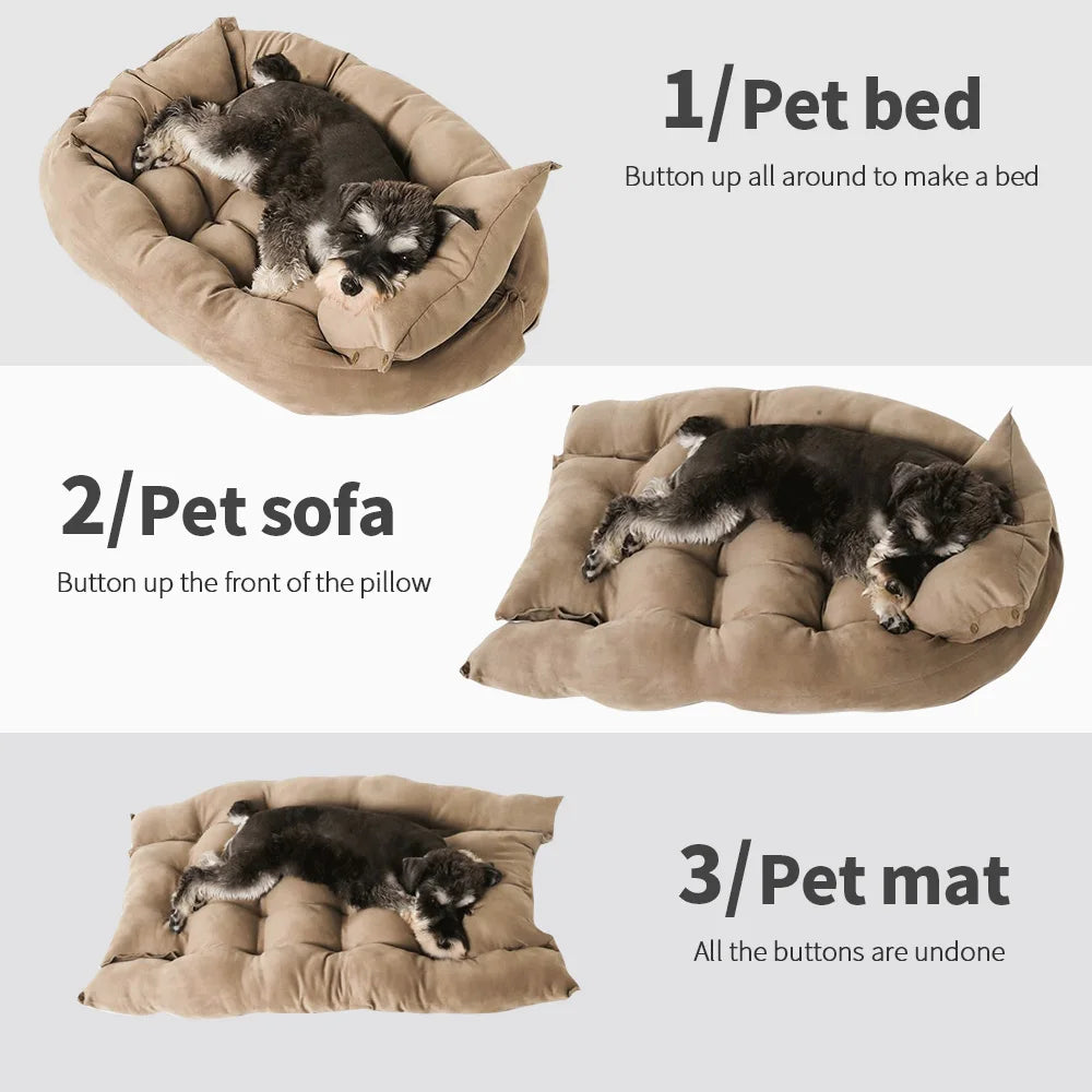 3-in-1 Haustierbett – Sofa, Matte oder Schlafhöhle Zorenza