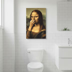 Badezimmer-Leinwandbild – Humorvoller Renaissance-Damen-Druck - Zorenza