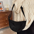 Schultertasche Stoff mit verstellbarem Gurt – Halbmond-Design -    Zorenza